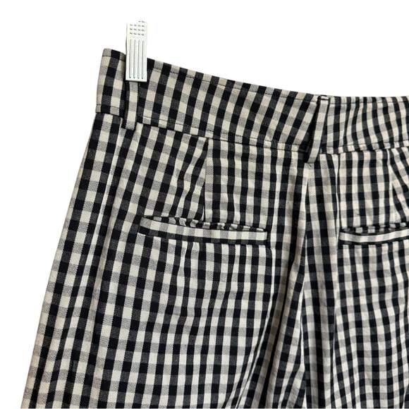 Everlane Way-high Drape Pant. Pleated Black White Gingham Check Size 6S #1635 - Picture 6 of 8
